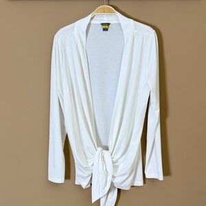 Eddie Bauer White Open Front Cardigan